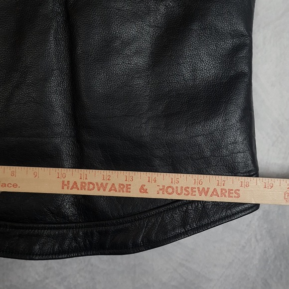 Jamin Leather Vest Womens Large Black Motorcycle Biker Concealed Carry Riding - Picture 14 of 16